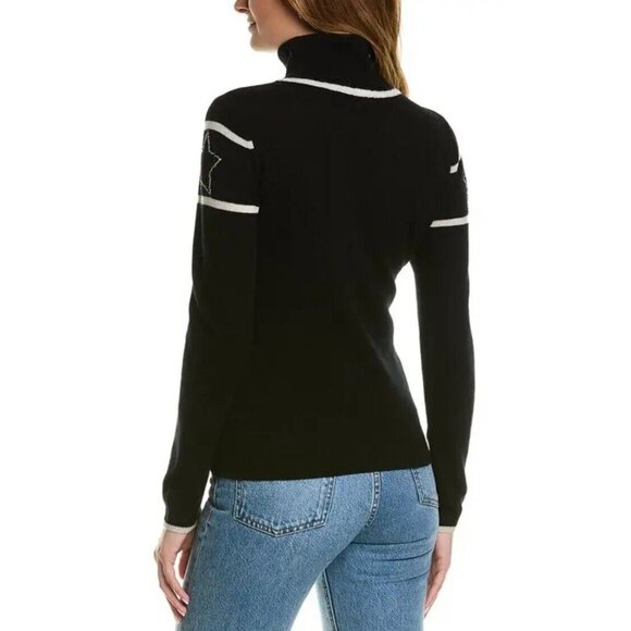 Scott & Scott London Black and White Turtleneck Sweater - Picture 2 of 8